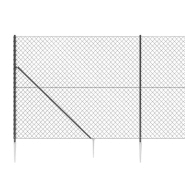 Vidaxl clôture à mailles losangées avec ancrage anthracite 2x25 m 153982_2
