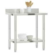 Vidaxl table de travail de cuisine avec dosseret 82,5x55x93 cm inox 376457_2