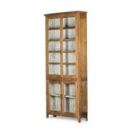 00119001000515 - meuble présentoir vintage Francisco Segarra - intérieur blanc laqué et extérieur bois naturel - 120×33×H265cm_2