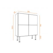Armoire mi-haute 4 portes - Allure L100 x H123.5 cm - Design épuré et structure surélevée_2