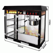 Machine à pop-corn professionnelle noire 5 kg/h - avec placard chauffant_2