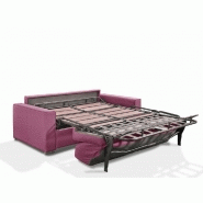 Canapé convertible express Premium 140 cm - Sommier à lattes Renatonisi - Matelas Bultex - Tweed rose - Fabrication italienne_2