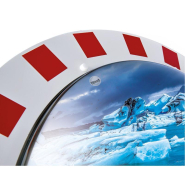 Miroir inox anti-givre/anti-buée VIALUX® - Cadre rouge et blanc - Réf : 854_2