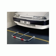 Barrière rabattable de parking - Mottez - acier galvanisé avec cadenas et bandes rouges_2