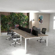 Bench 4 personnes Tempo - Mobel linea - Blanc 9010, 240, Acacia clair_0