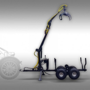 Grue treuil sur remorque 4 X 4  porte grumes Jansen_2