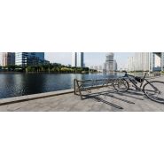 Multiplo - Parking à vélos City Design en acier - Tube profilé et cadre rond avec logo personnalisé_2