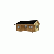 Chalet en bois plain-pied Ontario - madrier 70 mm - 24 m² - toit double pente - 5 fenêtres double vitrées_2