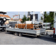 Remorque plateau HUMBAUR HN 355221 GR - 2 essieux, roues surbaissées, ridelles alu, PTAC 3500 kg_2