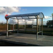 Abri bus avec toiture en dôme classique, gouttière et structure en acier galvanisé - disponible sur-mesure et plusieurs tailles_2