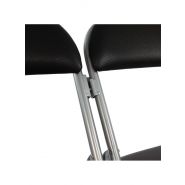 Hortense - chaise pliante attachable en vinyle noir - Vif Furniture argent/noir - référence HORTATT TAR VHAWG016_2