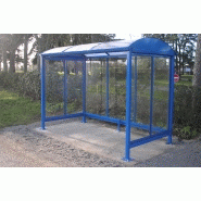 Abri bus série ate / structure en acier / bardage en polycarbonate alvéolaire / avec banquette et banc assis-debout / 300 x 150 cm