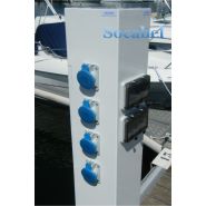Borne marina - Socabel - H1200mm x L200mm x P200mm - Étanche IP67 - Options électriques et distribution d'eau_2