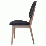 Chaise Alexia en bois massif - hêtre ou chêne - fabrication française - assise et dossier garnis_2