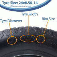 24x8.50-14 Pneus tondeuse à gazon 4 plis Multi Turf Grass P332 Journey 560kgs (Lot de 3)_2