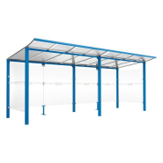 Abri Bus Modulo - Dimensions 2500x2250 - Profondeurs 2000 ou 3400 mm - Structure acier - Toiture aluminium et polycarbonate - Extension 2500 mm_2