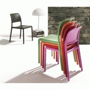Lot de 4 chaises empilables design River - coloris anthracite - structure en résine renforcée_2