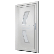 Vidaxl porte d'entrée blanc 88x200 cm pvc 3187926_2