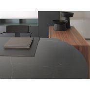 Bureau de direction semi-circulaire en verre PHANTOM avec crédence fixe_2