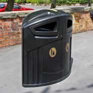 Nexus - poubelle publique Glasdon - 200 litres - elliptique - faible encombrement_2