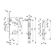 Serrure encastrable Monomax NF - Têtière acier laitonné - Pour porte d'entrée_2