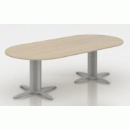 Table de réunion ovale évolutive Sigma - Mobel Linea - 200, Anthracite, Chêne veiné_2