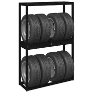 Vidaxl porte-pneus noir 120x40x180 cm bois de pin massif 825004_2