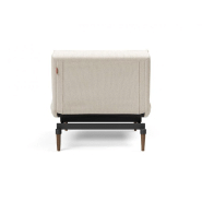 Innovation Living - Fauteuil Splitback Styletto Convertible Lit 90x115 cm - Pieds Fuseau Noyer - Tissu Bouclé Off White_2