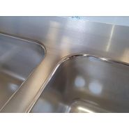 Plonge sur-mesure - Nouveau Concept Inox avec meuble à portes coulissantes et deux bacs_2