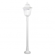 Borne classique décorative ROB IP43 - E27 - Blanc style rustique - Finition verre gelé - Hauteur totale 1210 mm - Disponible en blanc et noir_2