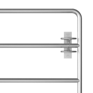 Vidaxl portillon à 5 barres acier (115-300)x90 cm argenté 145986_2
