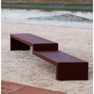 Banc public en métal - EUDALD II - très grande taille en acier corten_2