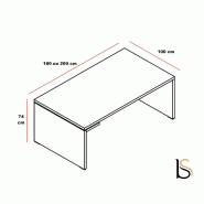 Bureau de direction Mito - MDD - 180, Blanc, Sycomore clair_2