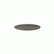 Infinity table de bistrot avec piètement sable + plateau HPL Riverwashed Wood Ø70 cm_2