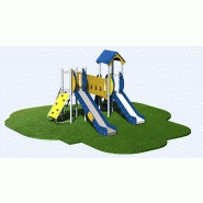 Structure de jeux combinée inox 2 tours avec passerelle - gamme Alpha AL21205I - CREA Équipements pour enfants de 2 à 10 ans_2