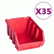 Vidaxl kit de bacs de stockage et panneaux muraux 141pcs rouge et noir 150814_2