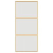 Vidaxl porte coulissante doré 90x205 cm verre esg dépoli et aluminium 155152_2