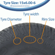 15x6.00-6 Lawnmower Tyres Lawnmower Tubeless P332 K-Reinforced 6-ply (Set of 3)_2
