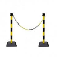 Leo12145 - barrière à chaîne - Disset Odiseo - 2m - jaune et noir avec options modulaires_2