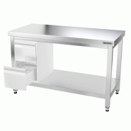 Tables Inox centrales Premium avec Etagère - P 600 mm | Ggm - 1400_2