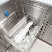 Table en acier inox de 1,00 m avec 6 tiroirs et un rebord_2