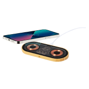 Chargeur sans fil transparent - rapide 15W avec double bobine - bambou et boîtier en plastique transparent_2