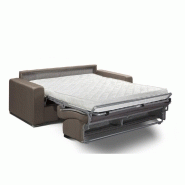 Canapé convertible 3-4 places ALLURE - matelas mémoire 20 cm - sommier à lattes 160x197 cm - polyuréthane taupe_2