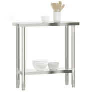 Vidaxl table de travail de cuisine 82,5x30x85 cm acier inoxydable 376451_2