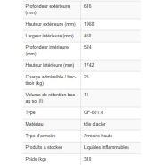218486W - Armoire de sécurité coupe-feu G 64 avec 4 bacs-tiroirs et porte pliante - Résistance coupe-feu 90 minutes_2