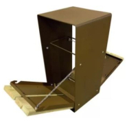 Corbeille publique Taulo 60 L - Lames en pin traité autoclave - Structure en acier peint - Vidage par basculement_2