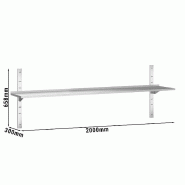 Etagères murales en inox 1 niveau Profondeur 300 mm - 2000_2