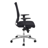 Fauteuil de bureau ergonomique HANS neuf - Sitek - noir - piétement en aluminium chromé - accoudoirs 2D - dossier double filet_2