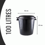 Sac poubelle - 100L - Éco - Noir - Lot de 200 sacs - PEBD ultra résistant avec lien de fermeture_2
