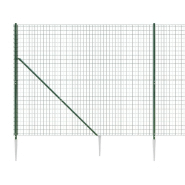 Vidaxl clôture en treillis métallique et piquet d'ancrage vert 1,4x10m 154099_2